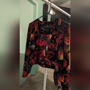 Guess brand floral asymmetric blazer, size small with beautiful fit